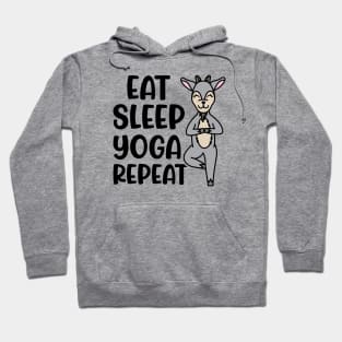 Eat Sleep Yoga Repeat Goat Yoga Fitness Funny Hoodie